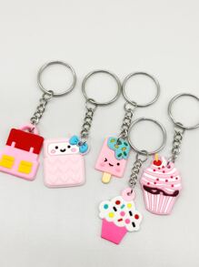 20pcs Pink Animal & Plant Shape Keychain, Suitable For Party Favor, Holiday, Back To School Gift - Multicolor - View 7