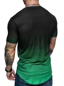 Manfinity Sport Corelite 男士閃電圖案漸層運動T恤 - 彩色 - 查看 2