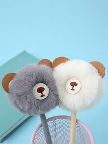 1pc Lông thú Sang trọng Pom Pom Trang trí Màu sắc Ngẫu nhiên Bút Gel - Nhiều màu - Xem 1