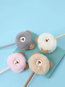 1pc Lông thú Sang trọng Pom Pom Trang trí Màu sắc Ngẫu nhiên Bút Gel - Nhiều màu - Xem 2