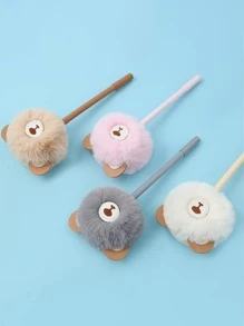 1pc Lông thú Sang trọng Pom Pom Trang trí Màu sắc Ngẫu nhiên Bút Gel - Nhiều màu - Xem 6
