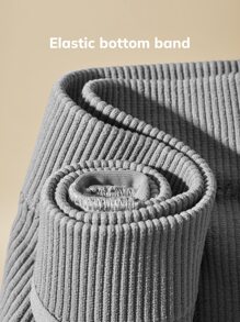 LUVLETTE Solid Ribbed Knit Bra - Light Grey - View 5