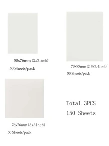 3入組PET透明便簽透視防水透明便簽熒光便籤紙文具學校辦公用品 - 無色 - 查看 4