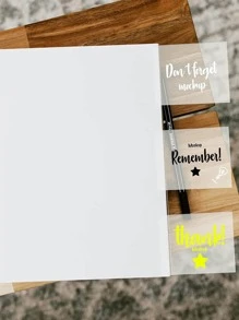 3入組PET透明便簽透視防水透明便簽熒光便籤紙文具學校辦公用品 - 無色 - 查看 5