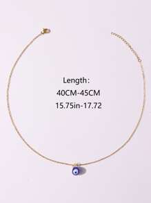 Evil Eye Charm Necklace - Multicolor - View 4