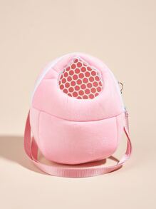 1pc Hamster Shoulder Bag With Mesh Design, Breathable, For Outdoor Use, Suitable For Squirrels, Hamsters, Guinea Pigs - Pink - View 1