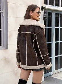 RELISH NOLESS 毛絨內襯雙口袋仿麂皮外套