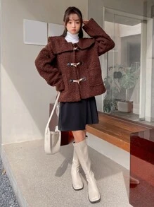 DAZY Zipper Back Pleated Panel Skirt Fall Skirts