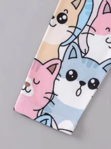 Toddler Girls Allover Cartoon Graphic Snug Fit PJ Set - Multicolor - View 4