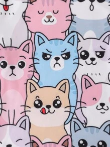 Toddler Girls Allover Cartoon Graphic Snug Fit PJ Set - Multicolor - View 5