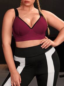 Easithlete Sujetador deportivo unido en contraste - Burdeos - Ver 1