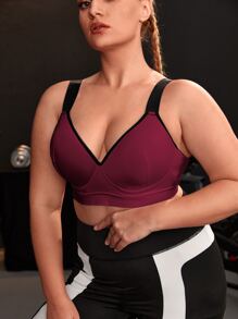 Easithlete Sujetador deportivo unido en contraste - Burdeos - Ver 6