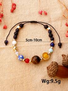 Planet Decor Beaded Bracelet - Multicolor - View 3