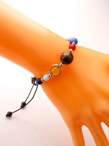 Planet Decor Beaded Bracelet - Multicolor - View 4