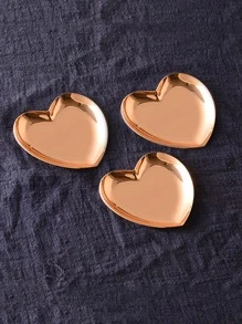 1 Pieza Bandeja De Metal En Forma De Corazón De Acero Inoxidable Bandeja De Cosméticos Y Joyas Bandeja Organizadora De Metal Bandeja De Decoración Del Hogar Bandeja De Postre, Regalo Para El Día De San Valentín - Oro rosa - Ver 5