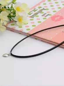 Heart Charm Necklace Valentines,Mom,Mother,Mother's Day,Gift - Black - View 5