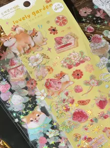 3pcs Cartoon & Floral Pattern Random Sticker - Multicolor - View 1