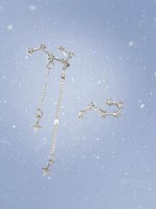 ROMWE 星形裝飾耳環 - 銀色 - 查看 2