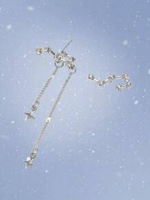 ROMWE 星形裝飾耳環 - 銀色 - 查看 4