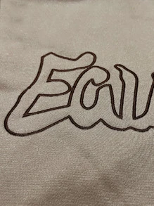 Manfinity 寬鬆男士字母圖案抽繩腰運動褲 - 卡其色 - 查看 3