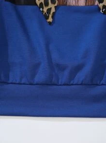 Mulvari Plus Figure Graphic Bow Front Sweatshirt - Blue - View 6