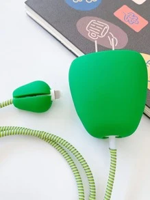2 miếng bảo vệ cáp dữ liệu thiết kế quả bơ tương thích với iPhone - Nhiều màu - Xem 2