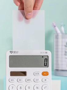 PET Transparent Sticky Note Perspective Waterproof & Clear Sticky Notes Fluorescence Memo Pad Stationery School Office Supplies - Yellow - View 2