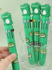 1 pieza bolígrafo de diez colores con diseño de cocodrilo - Multicolor - Ver 3