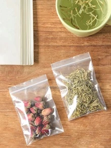 100 piezas Bolsa de almacenamiento de alimento transparente - transparente - Ver 1