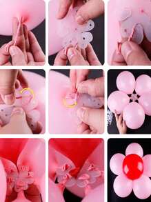 30 piezas Clip de modelado de globos con diseño de flores - Blanco - Ver 5