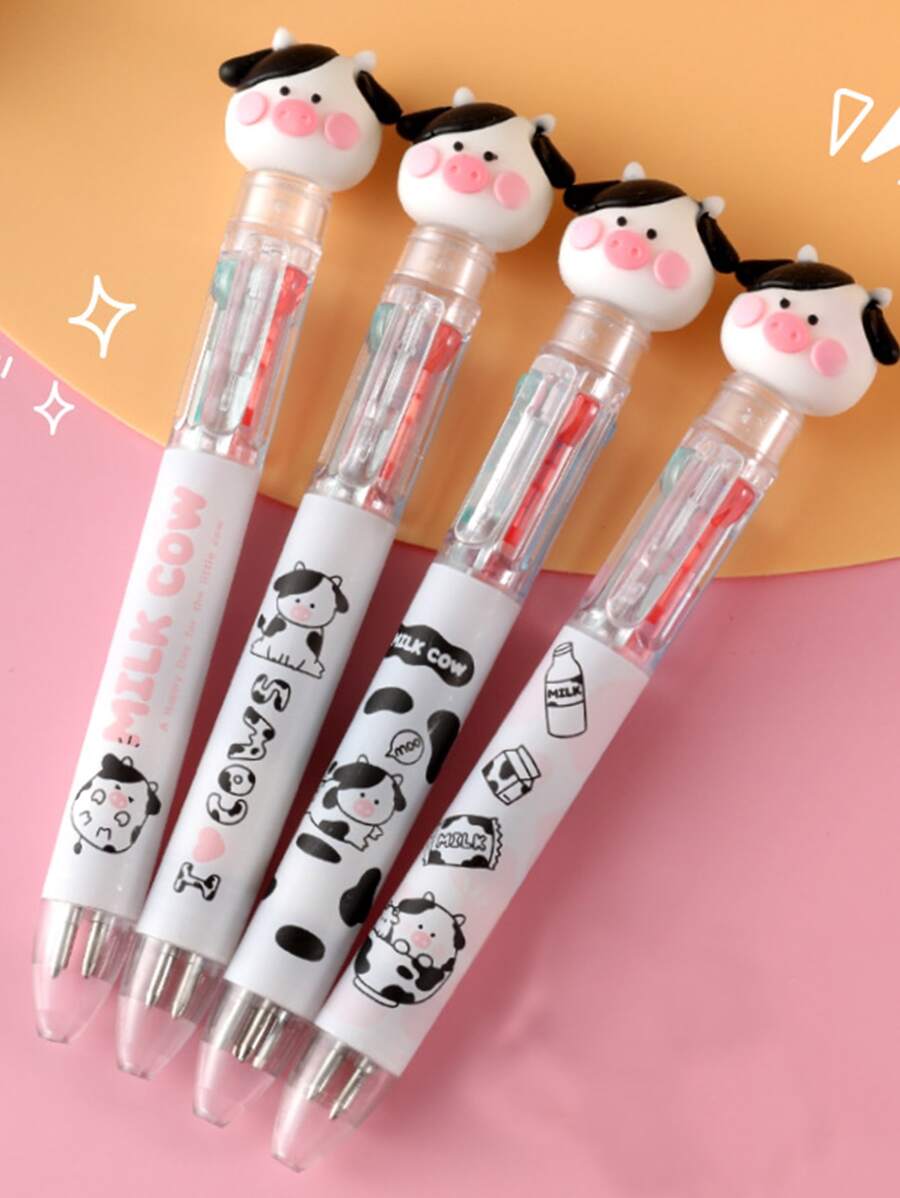 1pc Cartoon Pig Decor Ballpoint Pen - Multicolor - View 1