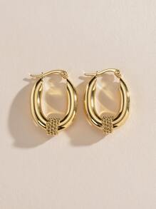 Bông tai có chi tiết xoắn - Vàng - Xem 4