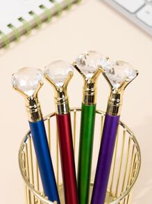 1 套/4 支歐美風格多功能鑽石原子筆,包括觸控螢幕鑽石原子筆、扭轉原子筆和手寫筆原子筆,發貨有 4 種不同顏色,如圖所示 - 彩色 - 查看 4