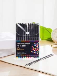 12入組日記計畫冊鋼筆套裝:0.4mm細線顏色鋼筆適用於繪畫,寫作,日誌,染色&-多種 - 彩色 - 查看 1