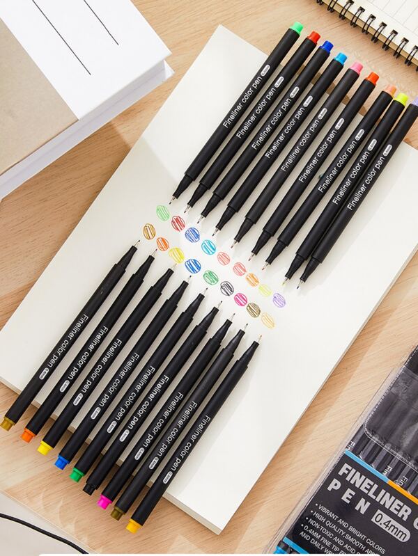 12pcs Journal Planner Pens Set 0.4mm Fineliner Color Pens for Drawing