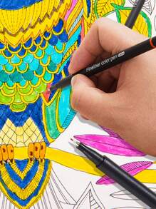 12入組日記計畫冊鋼筆套裝:0.4mm細線顏色鋼筆適用於繪畫,寫作,日誌,染色&-多種 - 彩色 - 查看 5