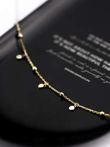 Nooxian 1 chiếc vòng cổ tua rua tối giản dành cho phụ nữ (làm thủ công, số lượng hạt ngẫu nhiên) - Vàng - Xem 3