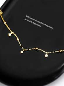 Nooxian 1 chiếc vòng cổ tua rua tối giản dành cho phụ nữ (làm thủ công, số lượng hạt ngẫu nhiên) - Vàng - Xem 4