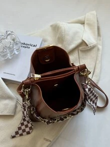 Túi Crossbody Nữ Chuỗi màu trơn Có thể điều chỉnh được Chuỗi Thanh lịch - màu nâu - Xem 3