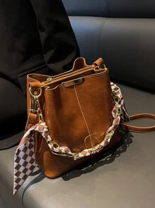 Túi Crossbody Nữ Chuỗi màu trơn Có thể điều chỉnh được Chuỗi Thanh lịch - màu nâu - Xem 8