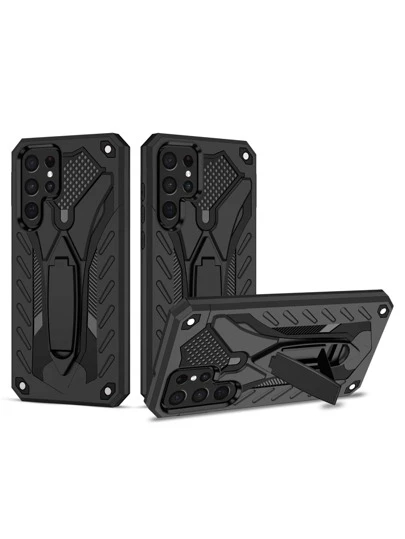 Plain Anti-Fall Phone Case With Foldable Holder