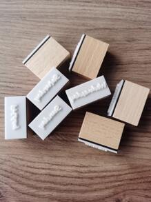 1件套字母圖案木制郵票 - 彩色 - 查看 3