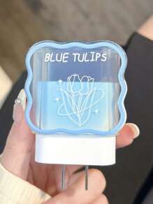 5入組鬱金香圖案數據線保護頭適用於iphone