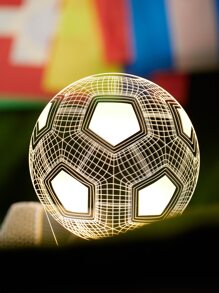 1pc Soccer Themed 3D Lamp Novelty USB Night Light Decorative Desk Light Unique LED Table Lamp - Yellow - View 1