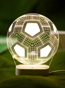 1pc Soccer Themed 3D Lamp Novelty USB Night Light Decorative Desk Light Unique LED Table Lamp - Yellow - View 6