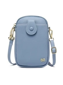 MIYIN Decor metalic Litchi în relief Portofel pentru telefon Geanta de umar Husa pentru telefon mobil Poșetă pentru telefon