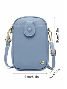 MIYIN Decor metalic Litchi în relief Portofel pentru telefon Geanta de umar Husa pentru telefon mobil Poșetă pentru telefon