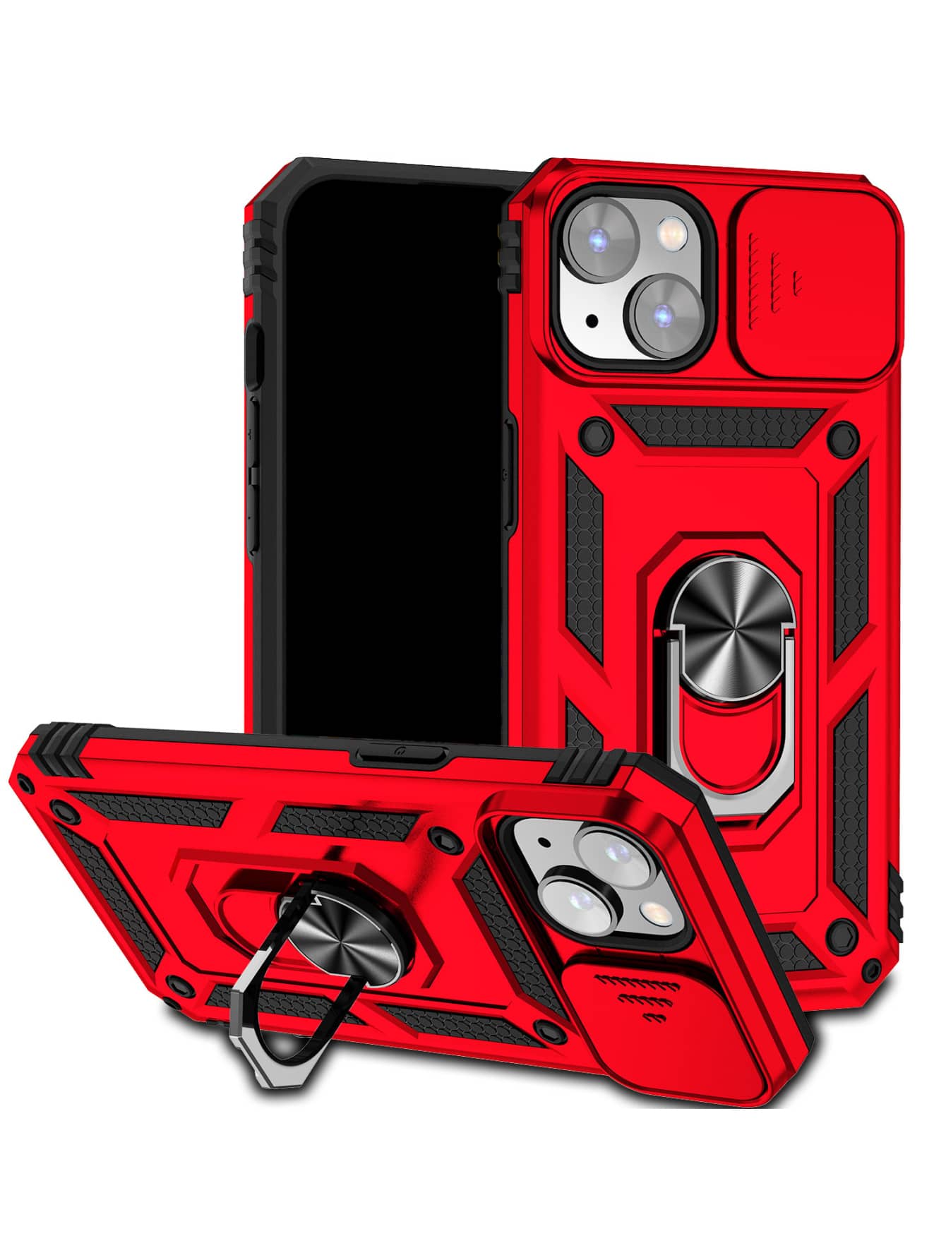 Apple Iphone 16 Slide Camera Cover Phone Case With Ring Holder Compatible With IPhone 15/15Pro/15Plus/15Promax Waterproof Shockproof Anti-Fall Scratch Resistant