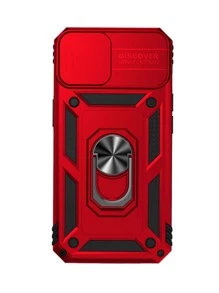Apple Iphone 16 Slide Camera Cover Phone Case With Ring Holder Compatible With IPhone 15/15Pro/15Plus/15Promax Waterproof Shockproof Anti-Fall Scratch Resistant - Red - View 3