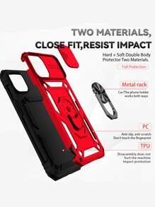 Apple Iphone 16 Slide Camera Cover Phone Case With Ring Holder Compatible With IPhone 15/15Pro/15Plus/15Promax Waterproof Shockproof Anti-Fall Scratch Resistant - Red - View 8